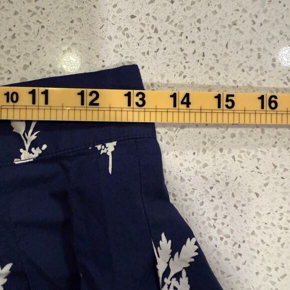 Talbots The Piper Pleated Patio A Line Midi Skirt 4 Blue White Floral Cotton - Picture 7 of 8